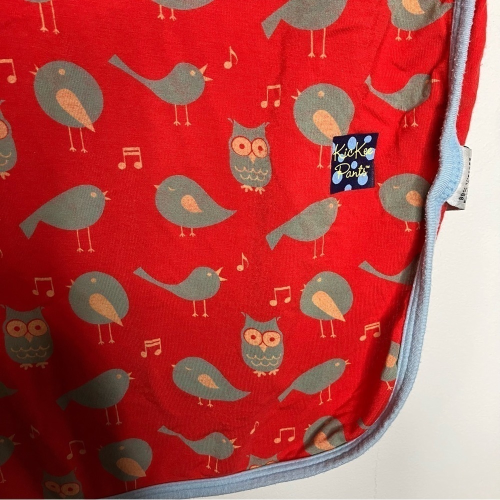 Kickee‎ pants jazz singing birds owl bird print bamboo print swaddle blanket